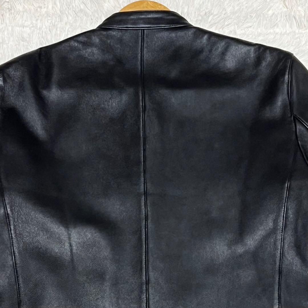 【美品】レザージャケット シングルライダース ノーカラー 3 STUDIOUS