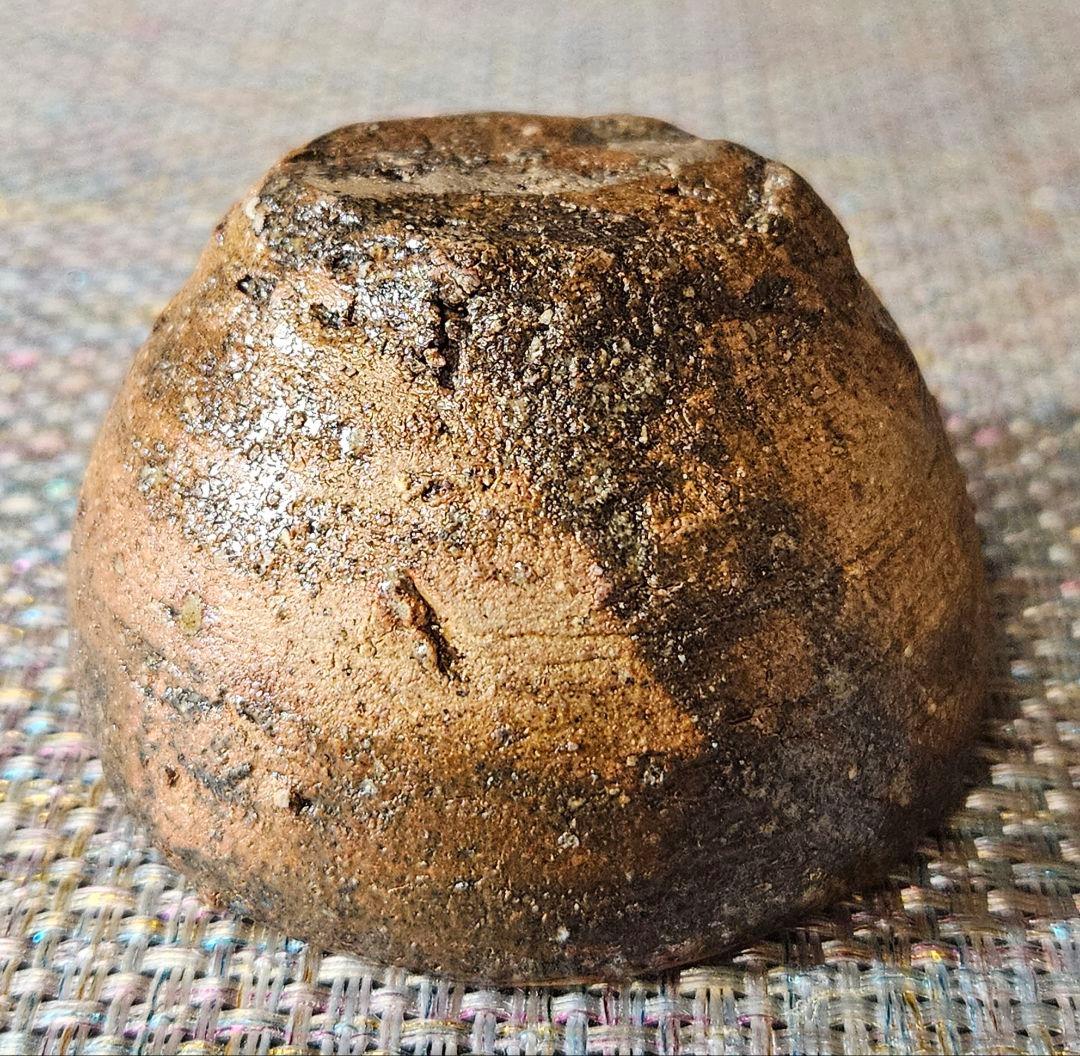 江戸時代　古信楽系　油揚げ手　ぐい呑　酒杯　盃　酒器　土もの　 古陶磁器