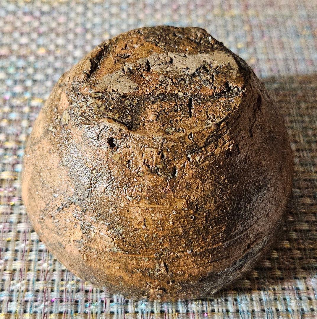 江戸時代　古信楽系　油揚げ手　ぐい呑　酒杯　盃　酒器　土もの　 古陶磁器