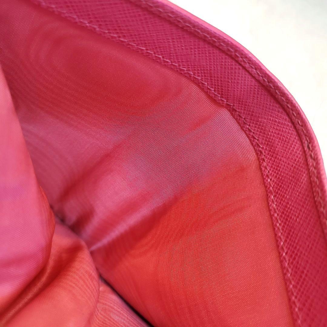 美品 PRADA プラダ サフィアーノ 二つ折り財布 ピンク系