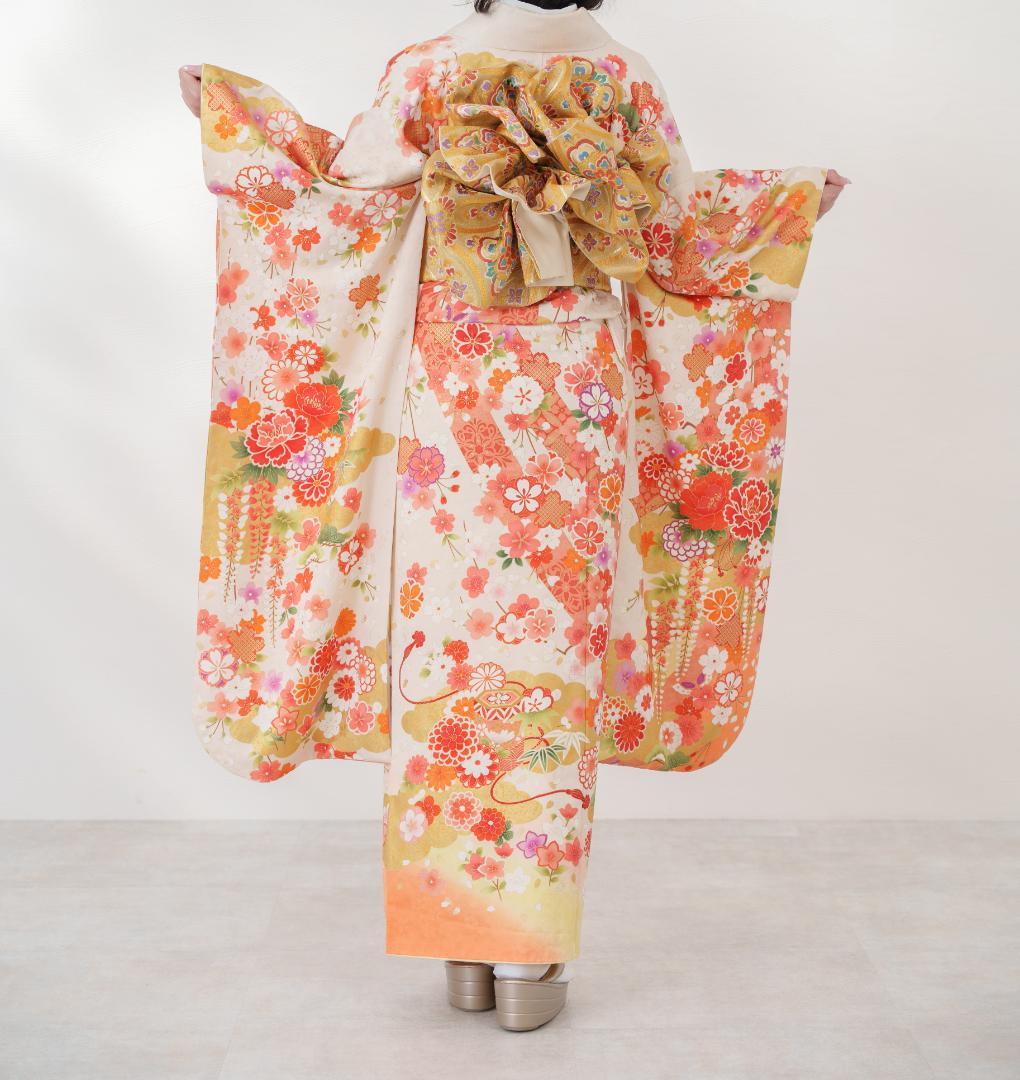 ≪美品≫正絹　振袖９点フルセット【737】【150cm~160cmの方用】