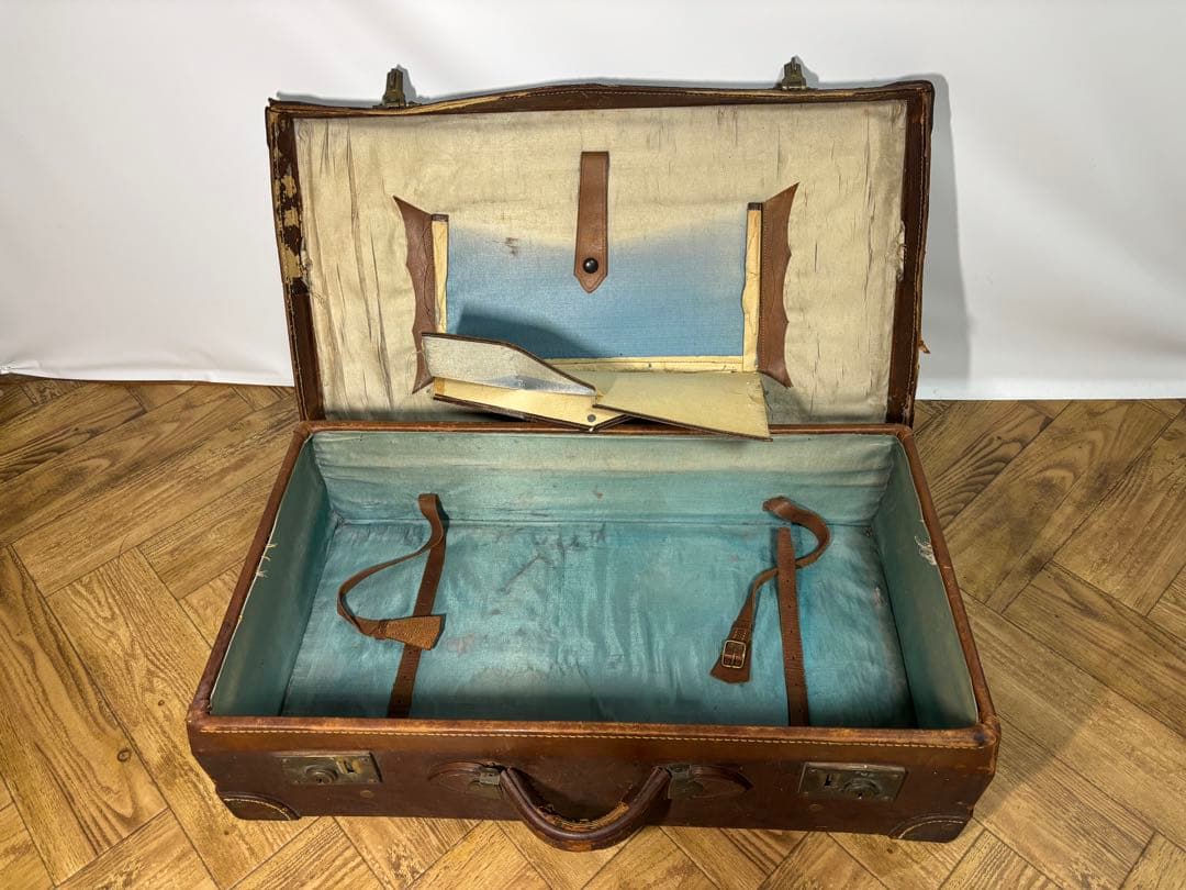 特大　レザー　本革トランクケース　トランクバッグ　ビンテージ　67cm×37cm