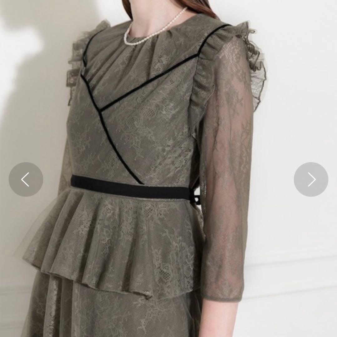 【美品】LEJA 総レース花柄ロングワンピースドレス L