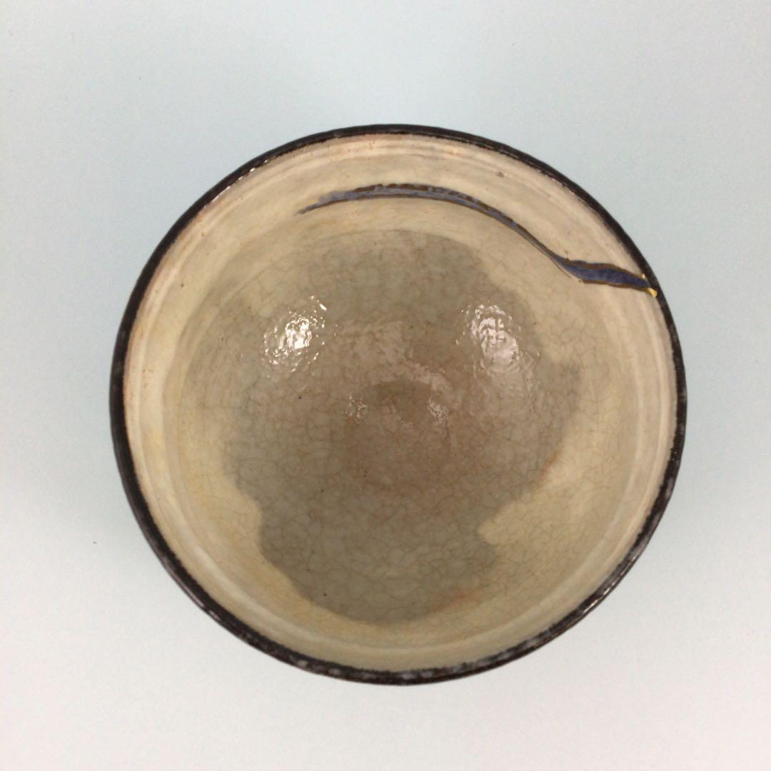 浅見与し三　風神茶碗　風を司る神の図柄の京焼抹茶碗　お茶道具