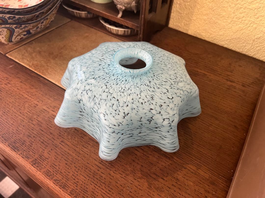 乳白 水色 吹雪 電傘 電笠 シェードランプ 氷コップ アンティーク