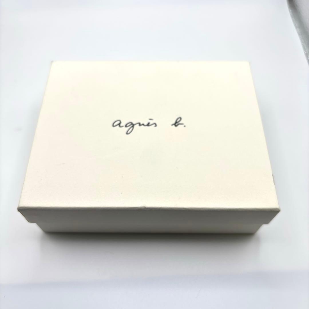 未使用品✨ 箱付 アニエスベー ガラスレザー メタルロックベルト 二つ折り財布
