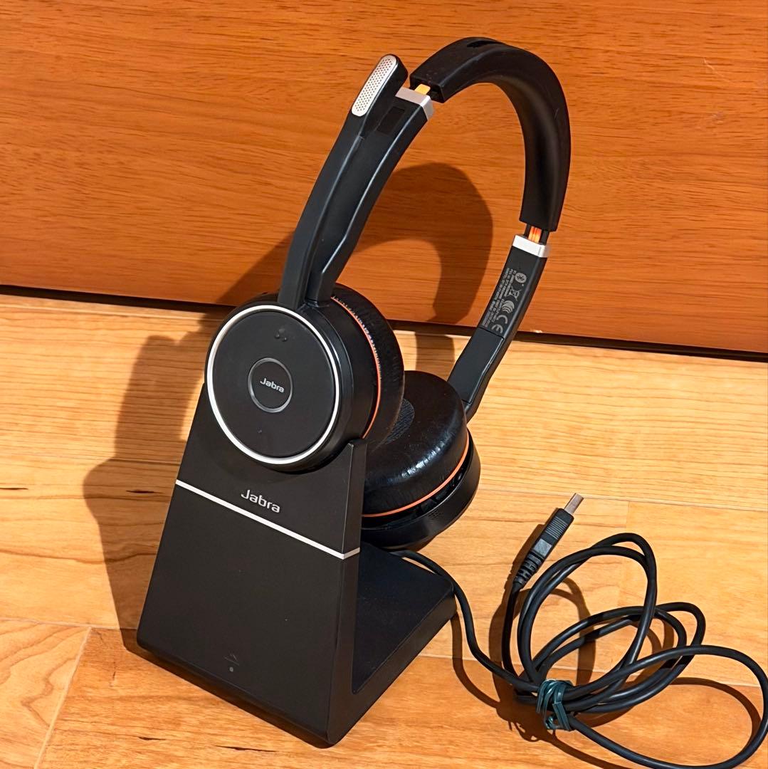 【通電確認済】Jabra Evolve75ワイヤレスヘッドセット（充電スタンド付