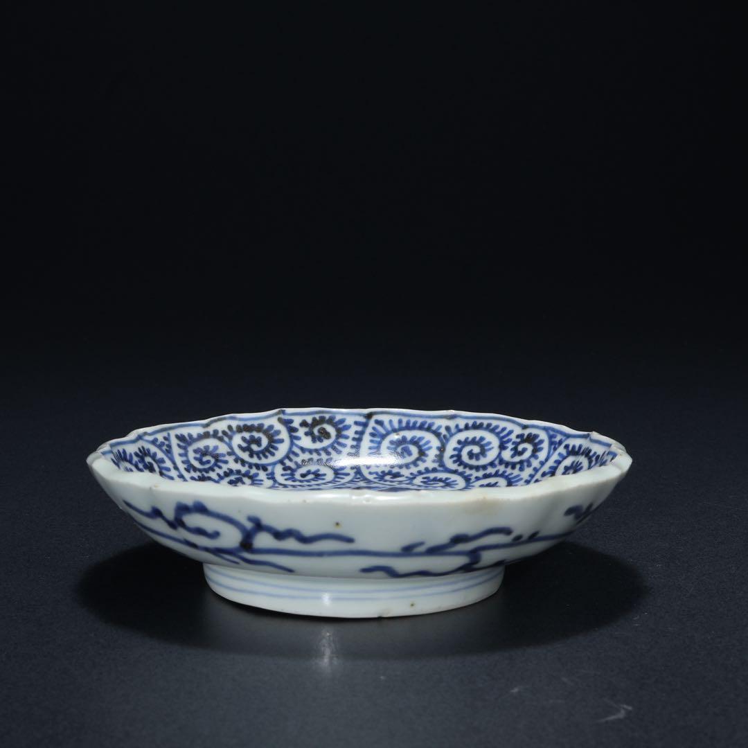 伊万里染付蛸唐草小皿∅11㎝ 2枚組　骨董　古伊万里　R1639B2