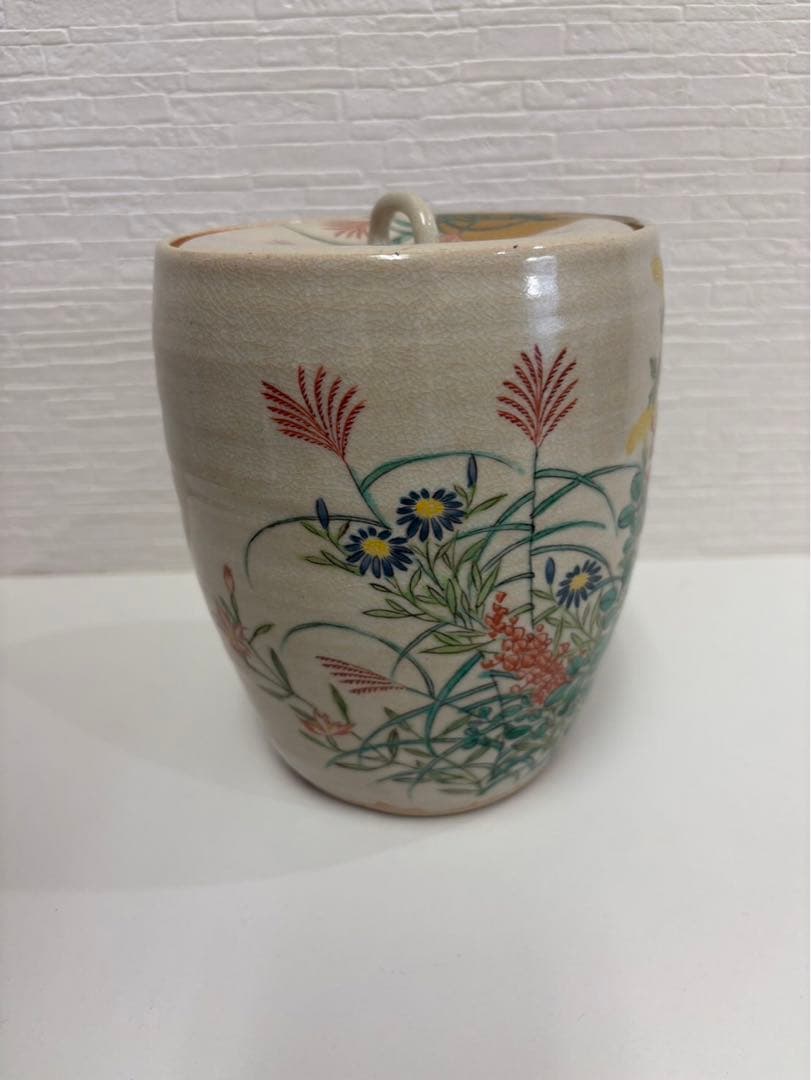 色絵秋草　水指　赤光作