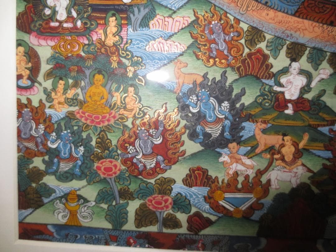 【チベット密教・綿布仏画・仏教美術・仏教絵画】手書き/手描き