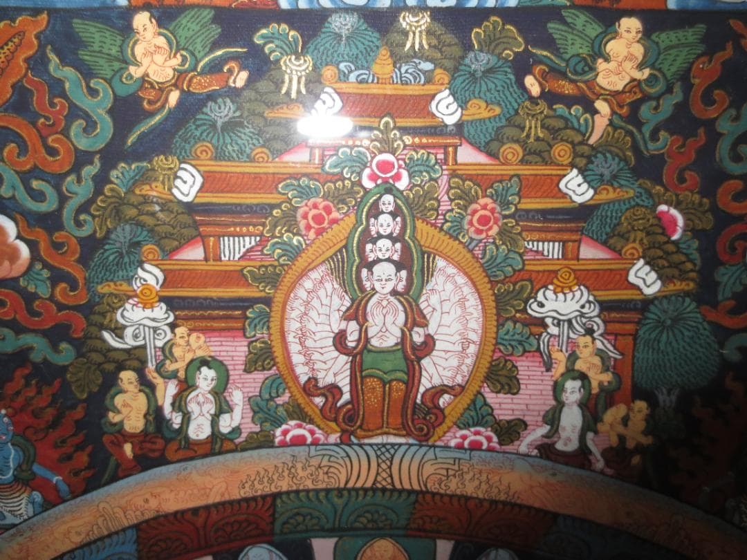 【チベット密教・綿布仏画・仏教美術・仏教絵画】手書き/手描き