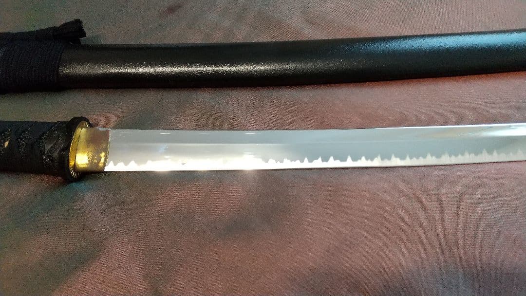 【鶴姫一文字風】模造刀 尖り互の目刃 刀剣 喰出し鍔 模擬刀 上杉謙信