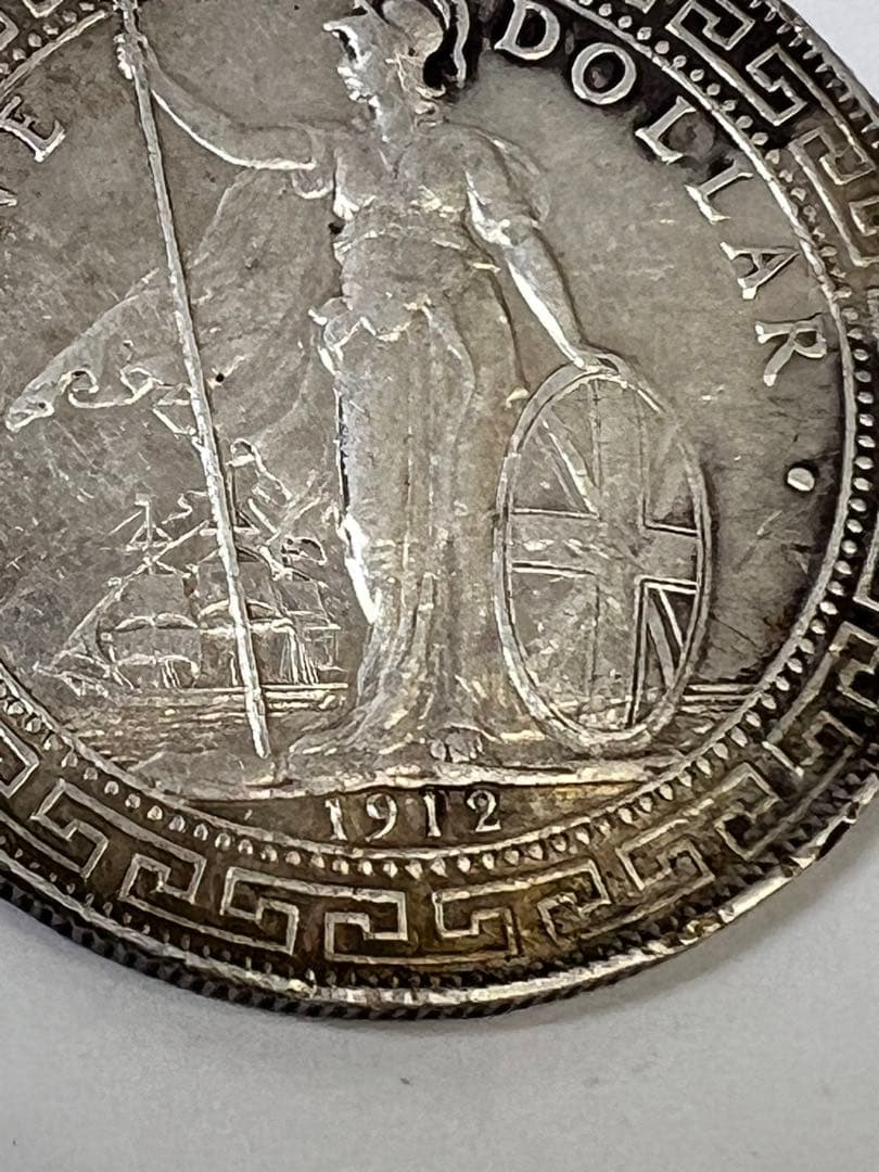 古銭 香港 香港壹圓銀貨イギリス貿易銀貨1912年 1ドル 硬貨 大型一圓