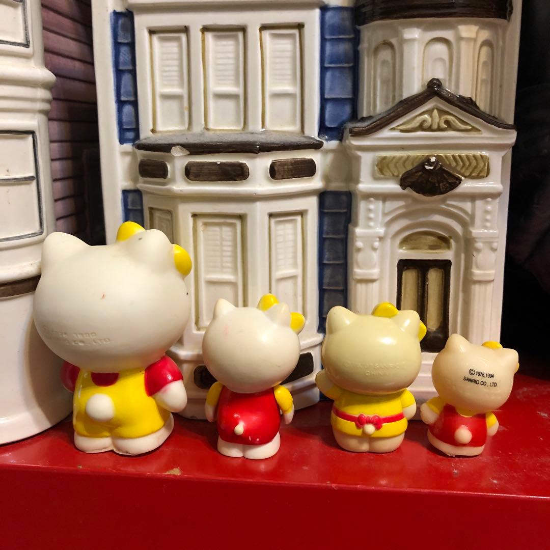 中古ハローキティちゃんの双子のミミィちゃんセットフィギュア♥ソフビ♥マスコット等