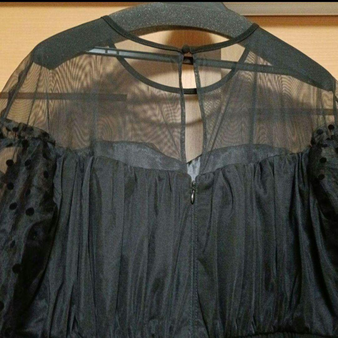 DouDou flocky dot dress　ブラック L