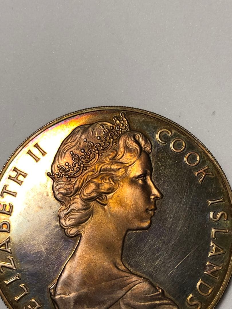 1973年 クック諸島 2ドル銀貨 エリザベス2世 即位25周年記念 美麗トーン
