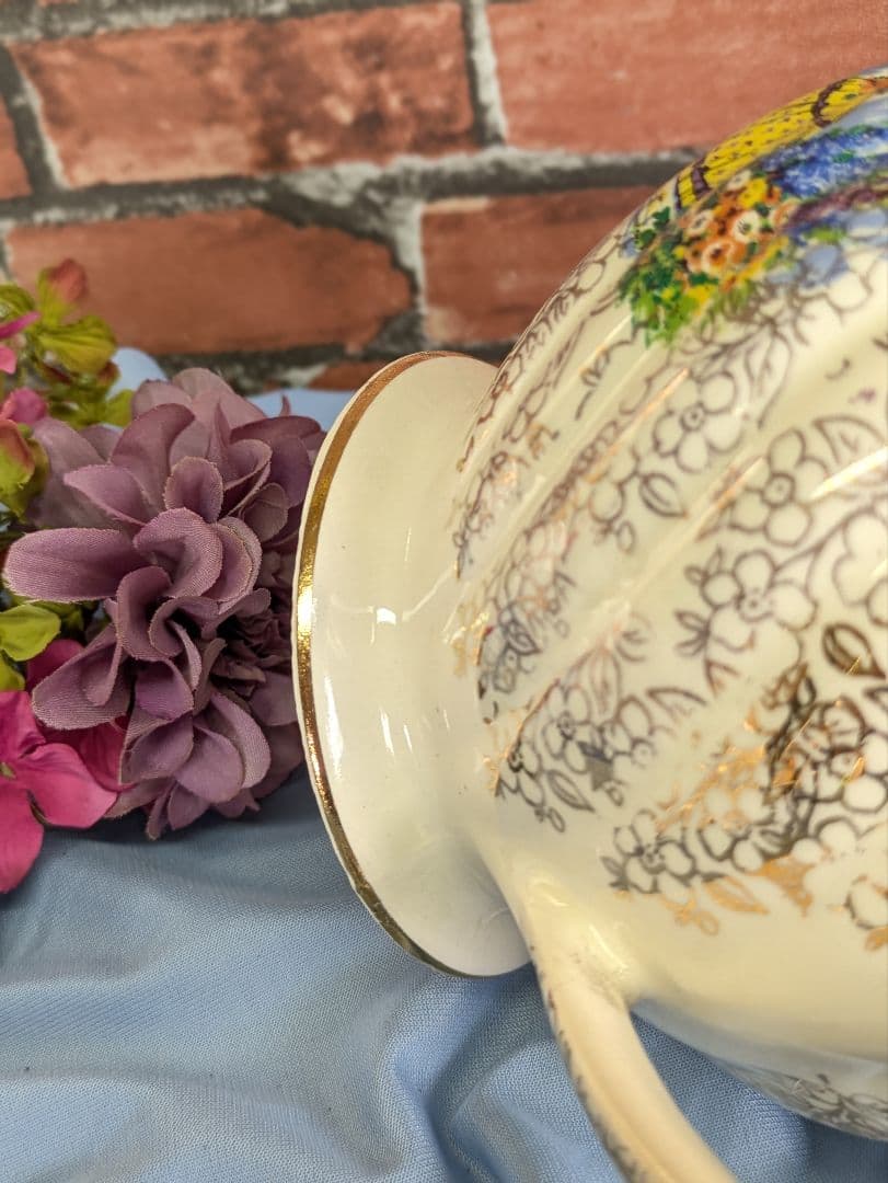 イギリス アンティーク クリノリンレディ ティーポット SALDER窯