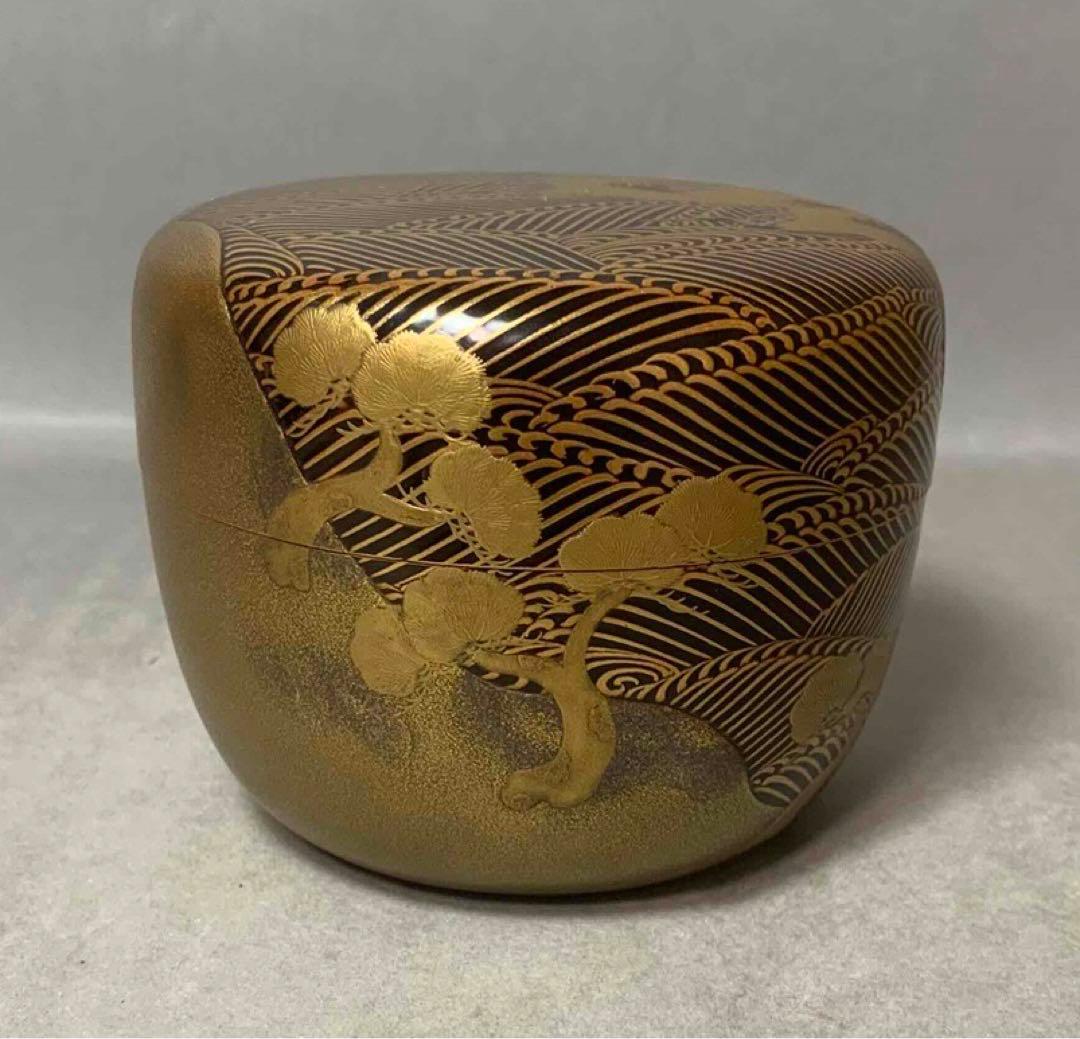 茶道具　海島鶴蒔絵大棗　裏千家　淡々斎　お書付