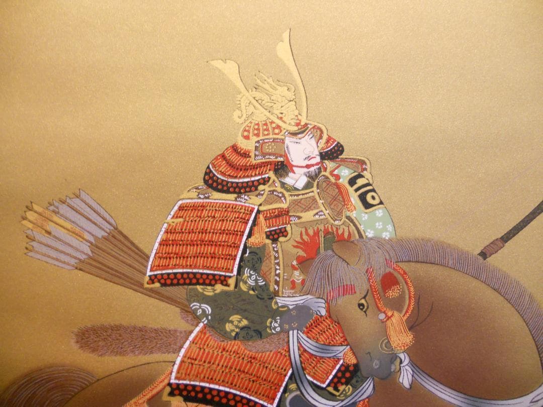 掛け軸 竹中白映 武者 絹本 希少 軸装 茶道具 掛軸 美品 です。