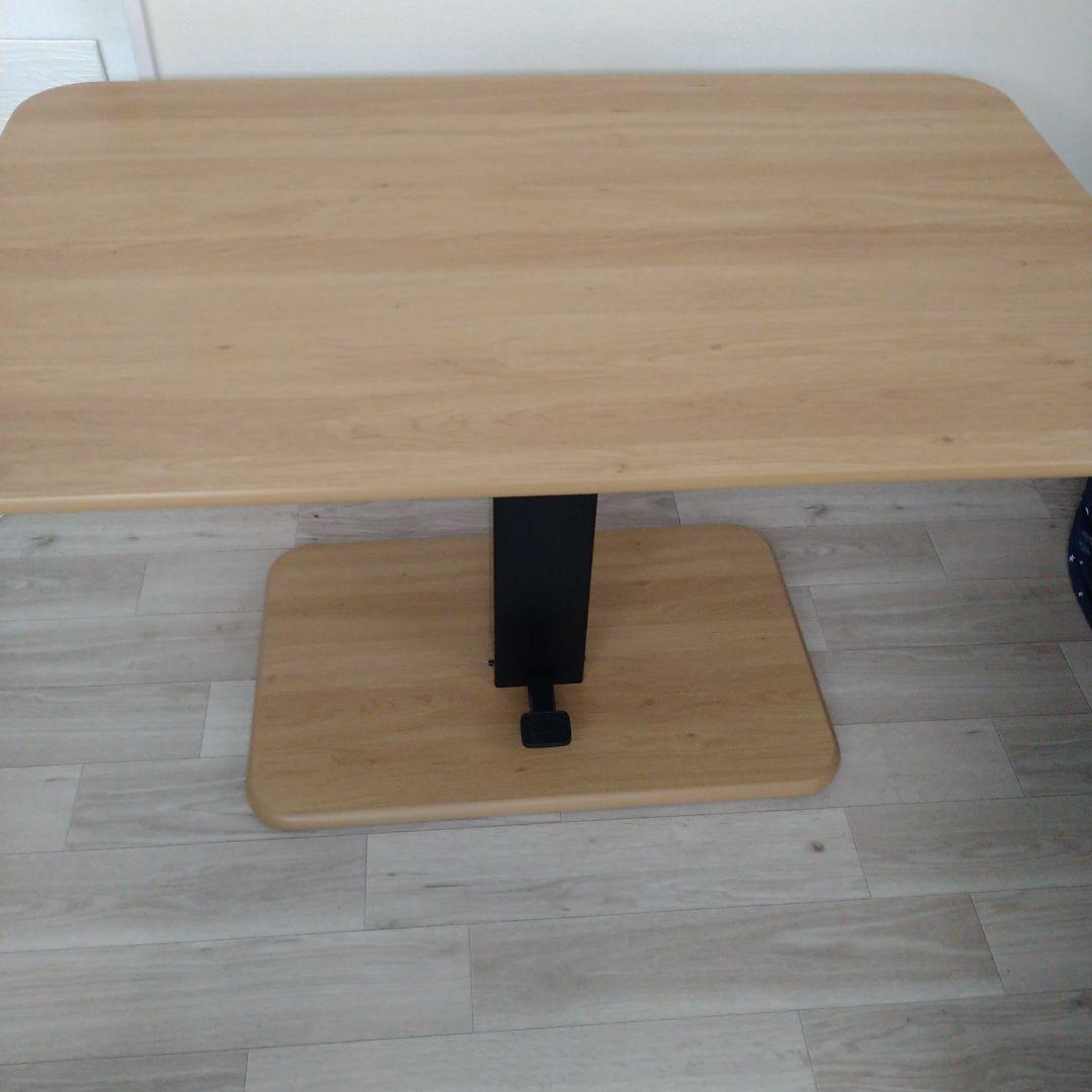 昇降式テーブル　120✕70 ナチュラルカラー　ダイニングテーブル