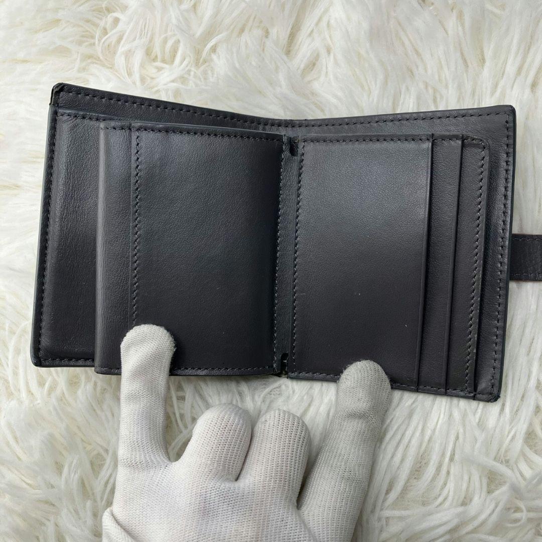 極美品✨️CELINE スモール ストラップ ウォレット 折り財布 グレー