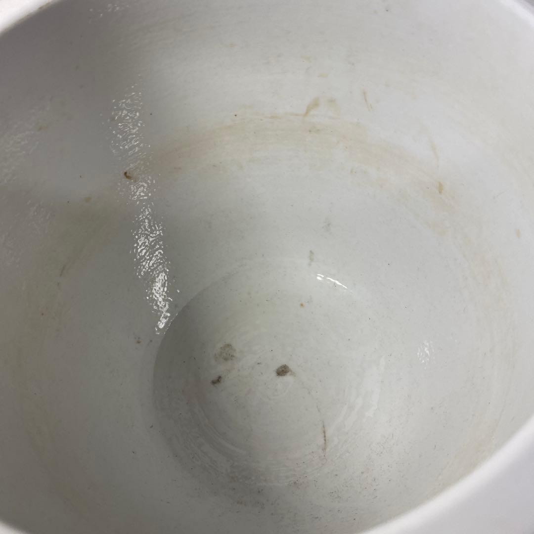 中国古玩　春白菜図水蓮鉢