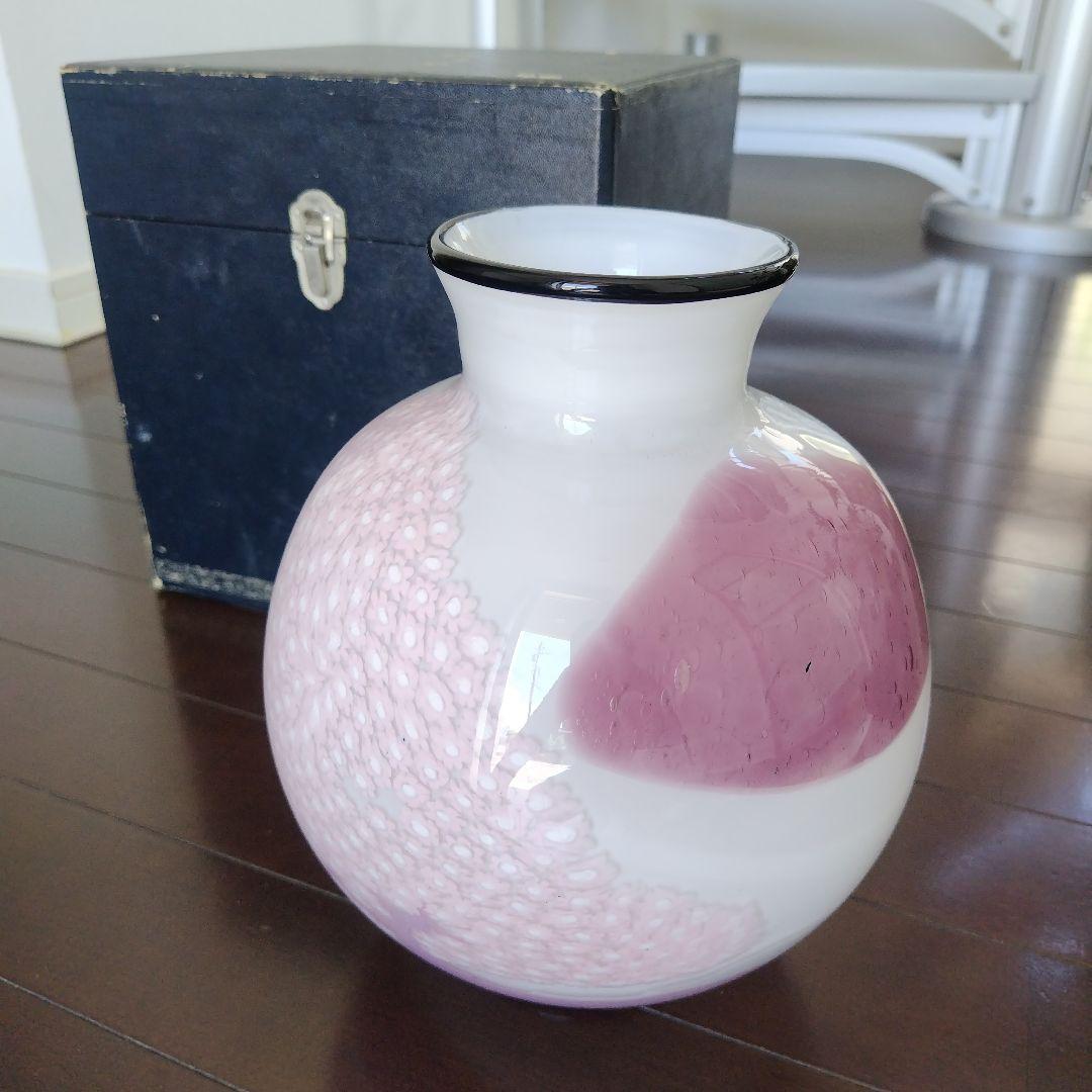 【海外骨董品】美品！アンティークベネチアングラス murano 桜フラワーベース