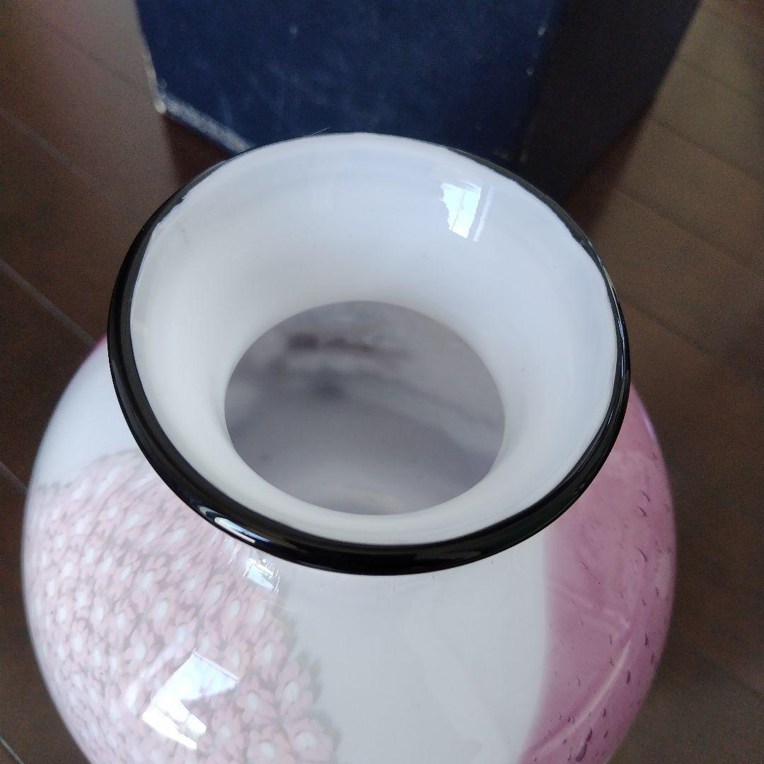 【海外骨董品】美品！アンティークベネチアングラス murano 桜フラワーベース