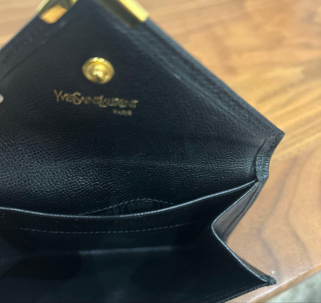 希少 本革 ヴィンテージYSLイヴサンローランケース 黒 匿名