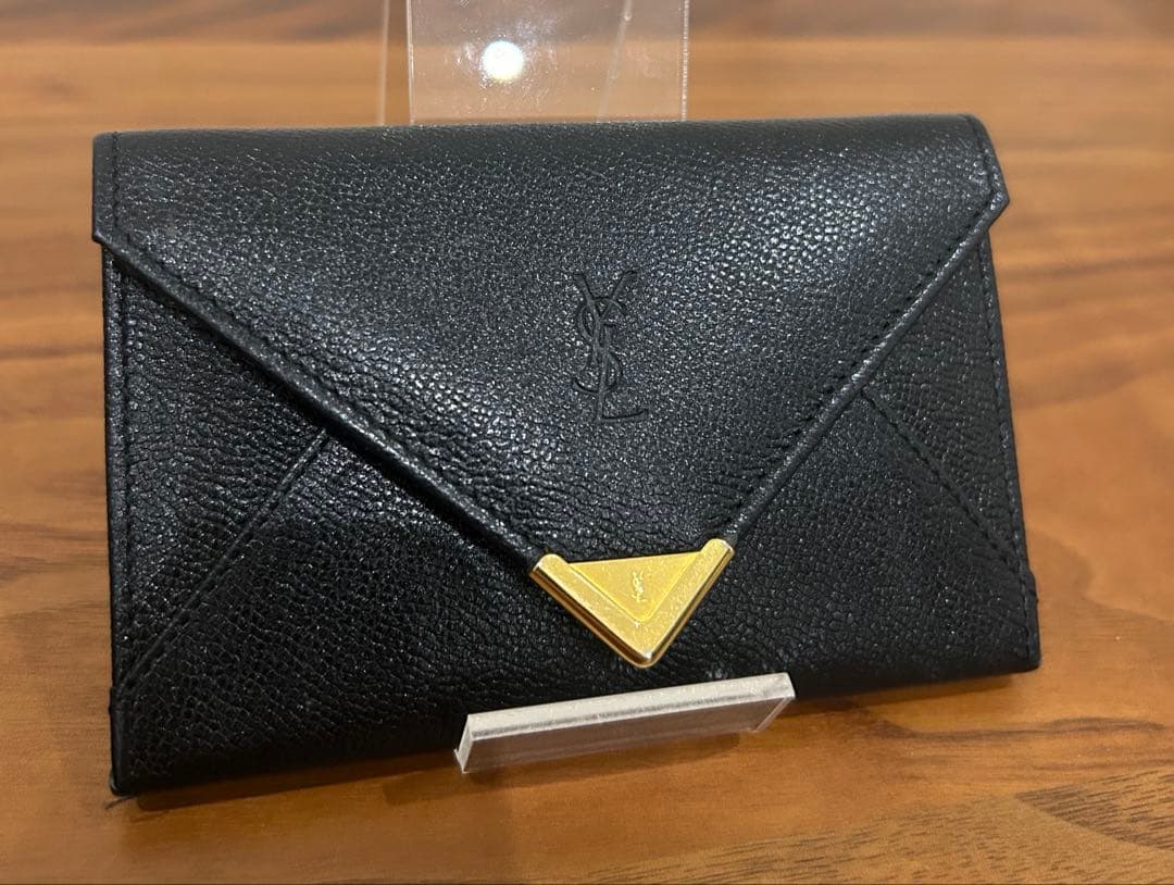 希少 本革 ヴィンテージYSLイヴサンローランケース 黒 匿名
