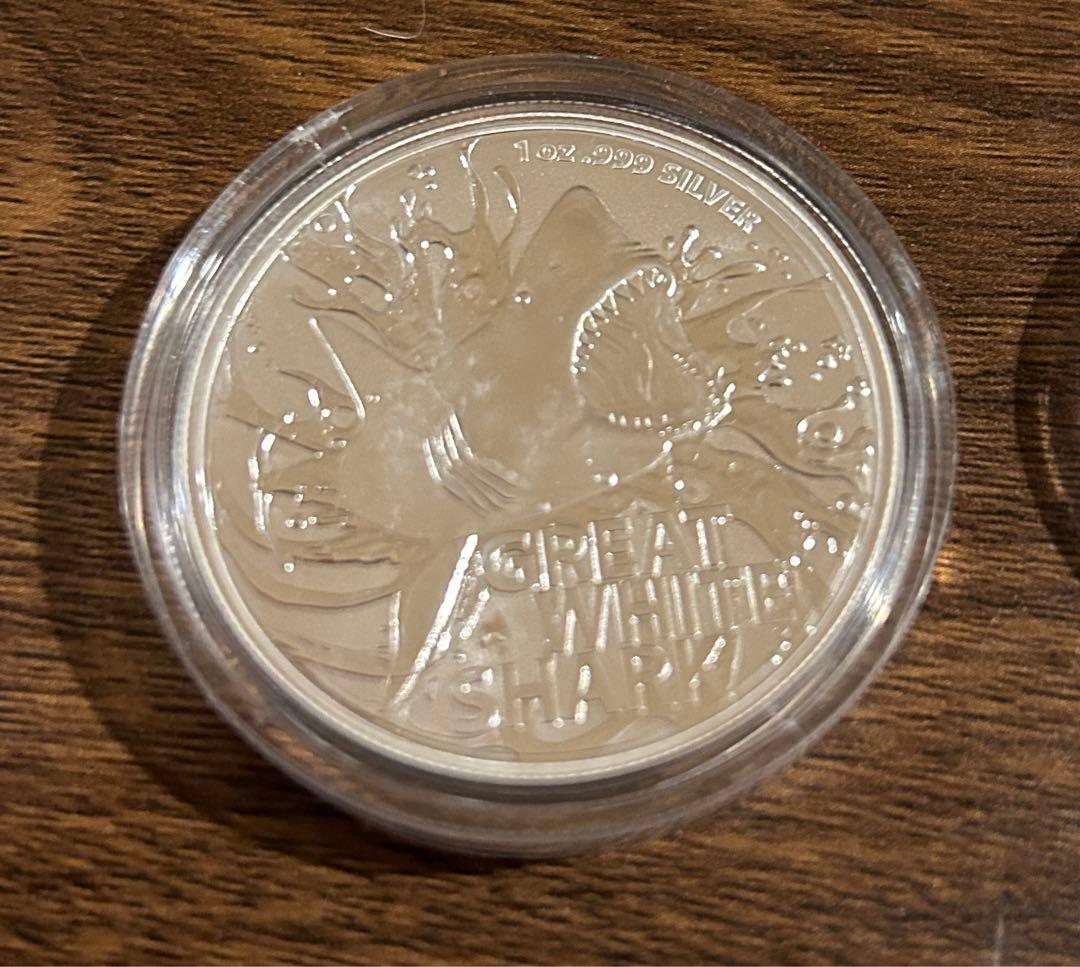 新品未使用　銀貨 4枚セット サメ