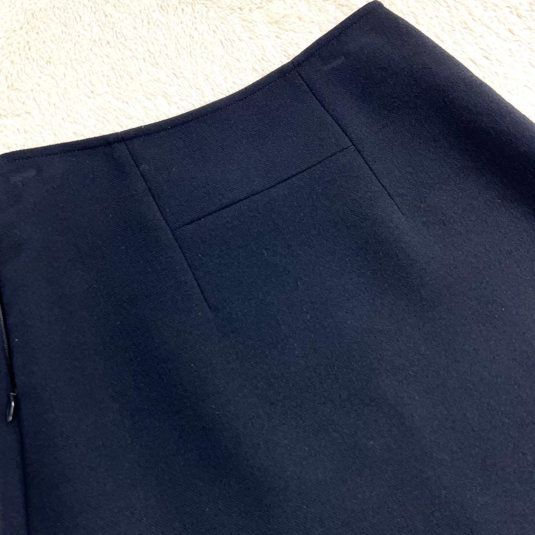 『美品』HERMES エルメス　ウールスカート　Hモチーフ ブラック　34