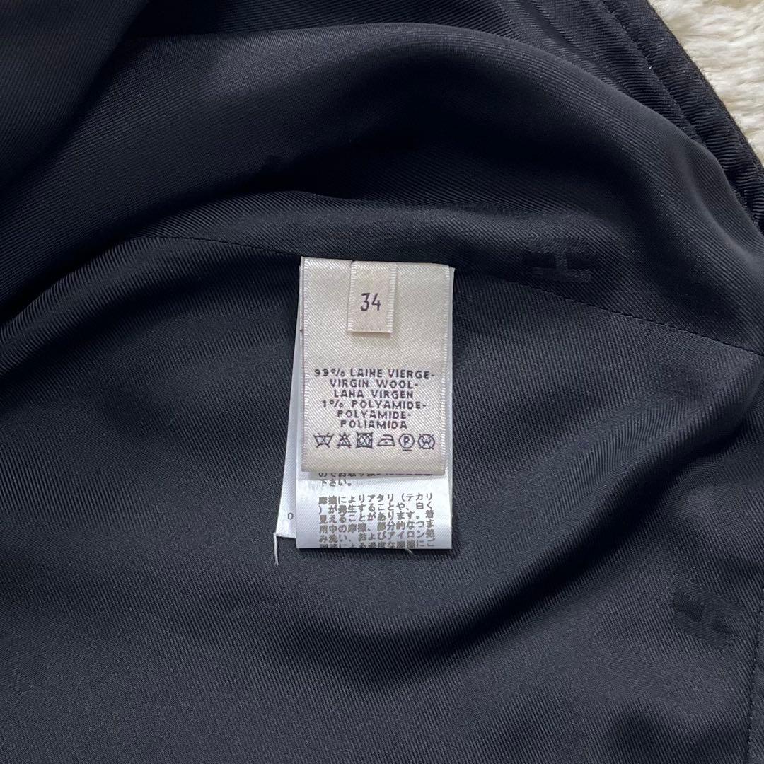 『美品』HERMES エルメス　ウールスカート　Hモチーフ ブラック　34