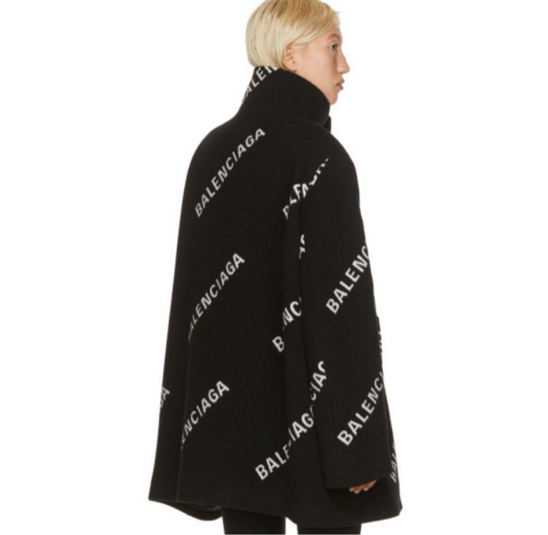 BALENCIAGA ウール オールオーバー コート ロゴ