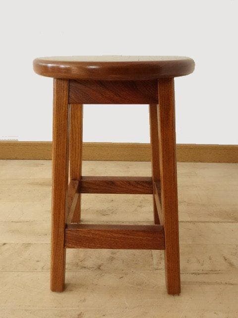北海道手作り家具　ケヤキ（欅）材　スツールC　座面一枚板