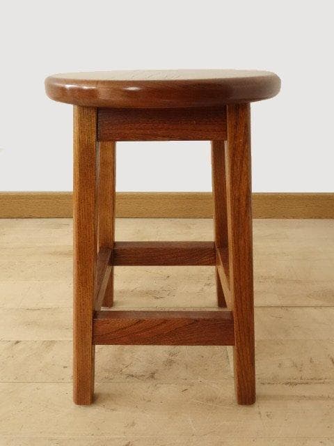 北海道手作り家具　ケヤキ（欅）材　スツールC　座面一枚板