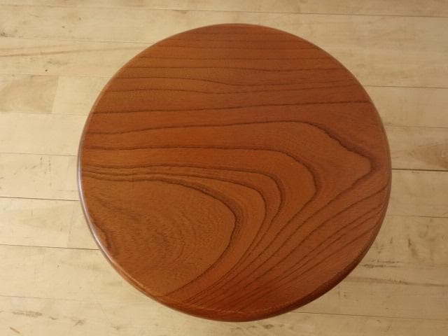 北海道手作り家具　ケヤキ（欅）材　スツールC　座面一枚板