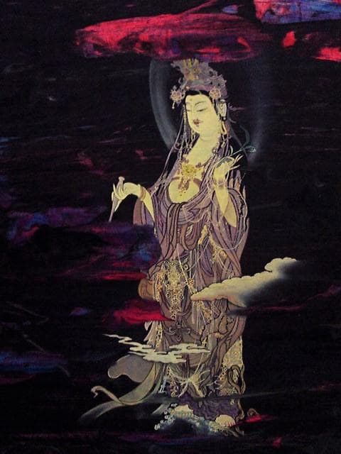 て*り様 大作／真作保証★龍敬子作【悲母観音】衝立額／傑作模写作品／肉筆画