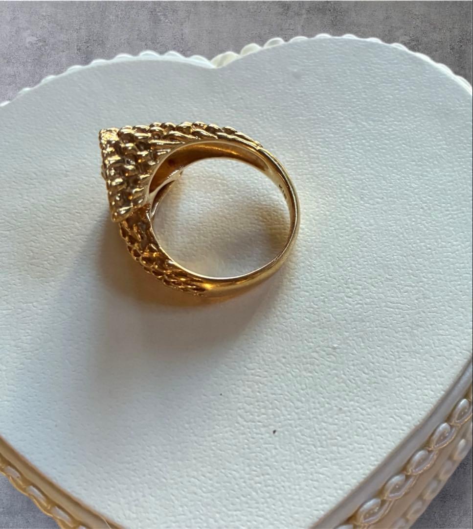 K18 セルペント 蛇モチーフ ダイヤリング バブル期 ヴィンテージ