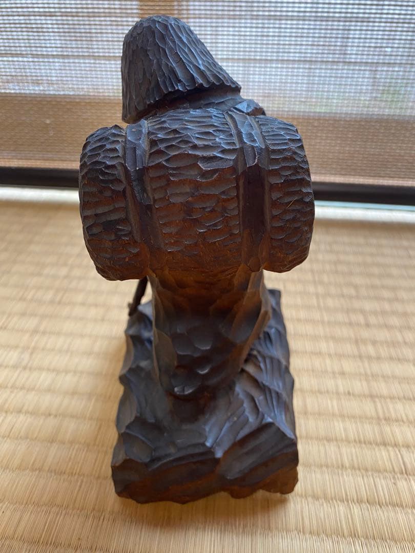 旭川アイヌ 木彫り 川村研太郎 作 昭和59年 渡道記念 希少 民芸品 彫刻