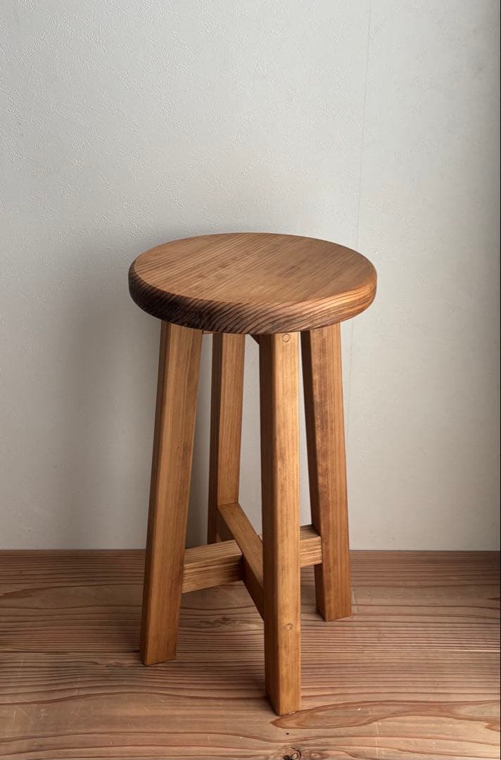 mi.ページです！！ 天然木の丸椅子(ライトブラウン)スツール