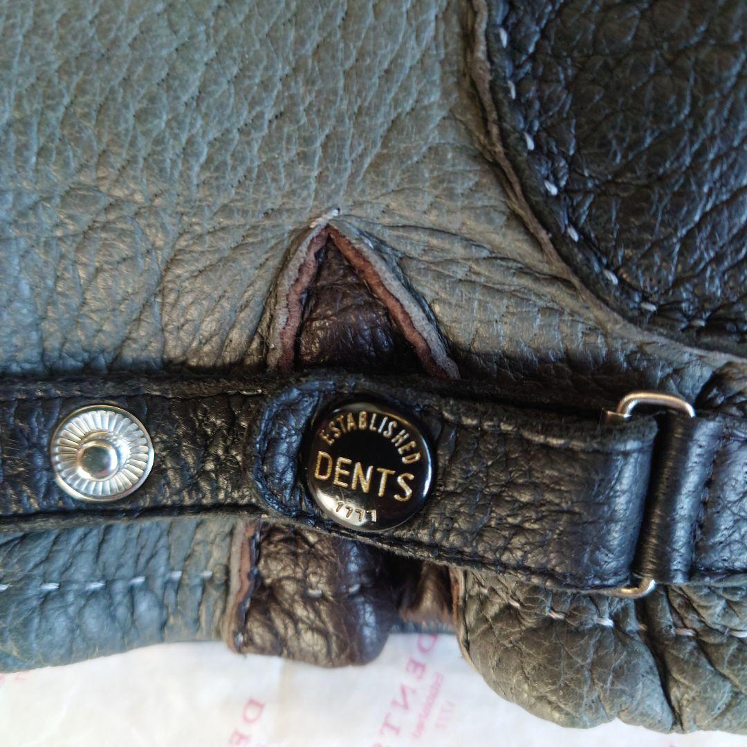 DENTS ペッカリー革手袋 ネイビー グレー8
