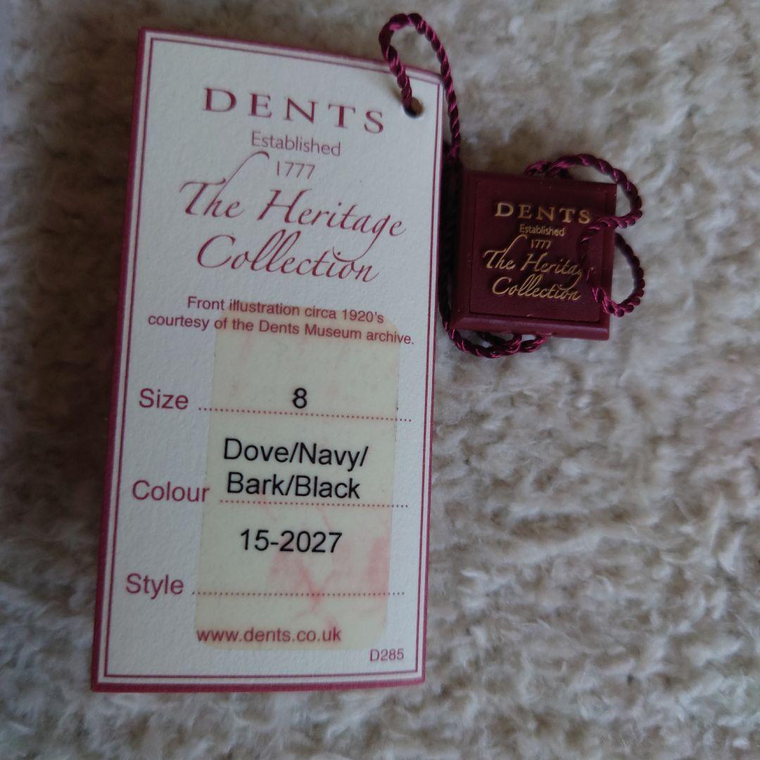 DENTS ペッカリー革手袋 ネイビー グレー8