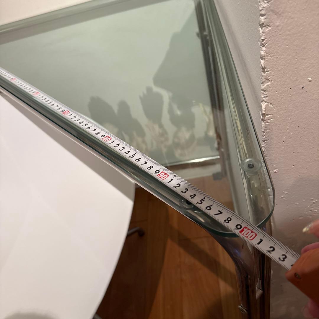 韓国ガラス天板テーブルとバケットシート椅子セット