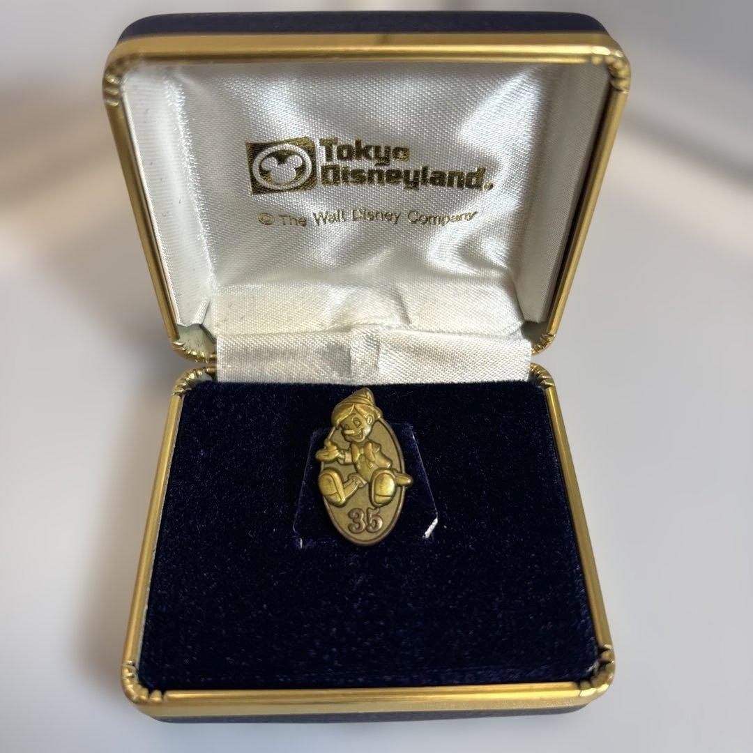 激レア　ケース付　ディズニー キャスト 勤続35年 記念ピンバッジ ピノキオ
