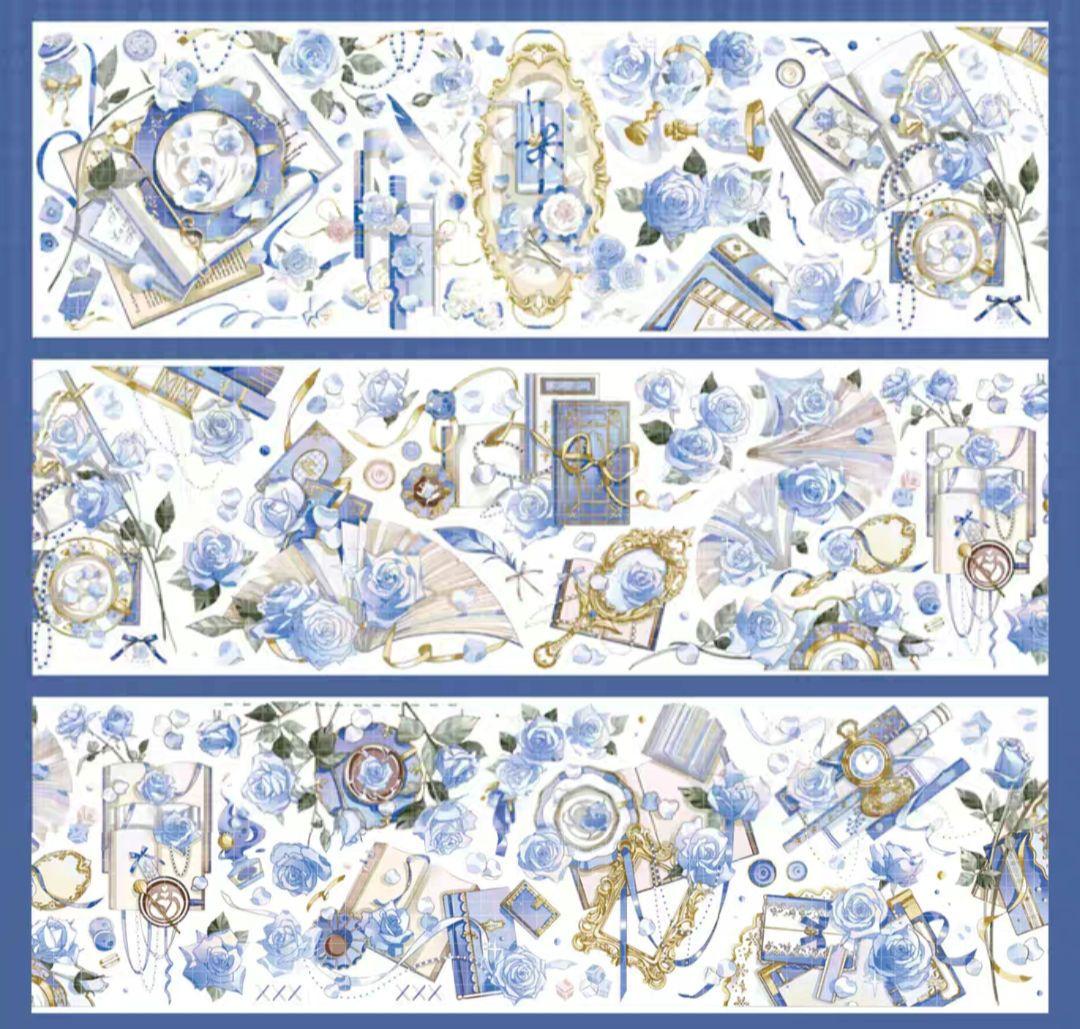 巻売 517★ 海外 マスキングテープ マステ PET 装飾 花 薔薇 贝壳光