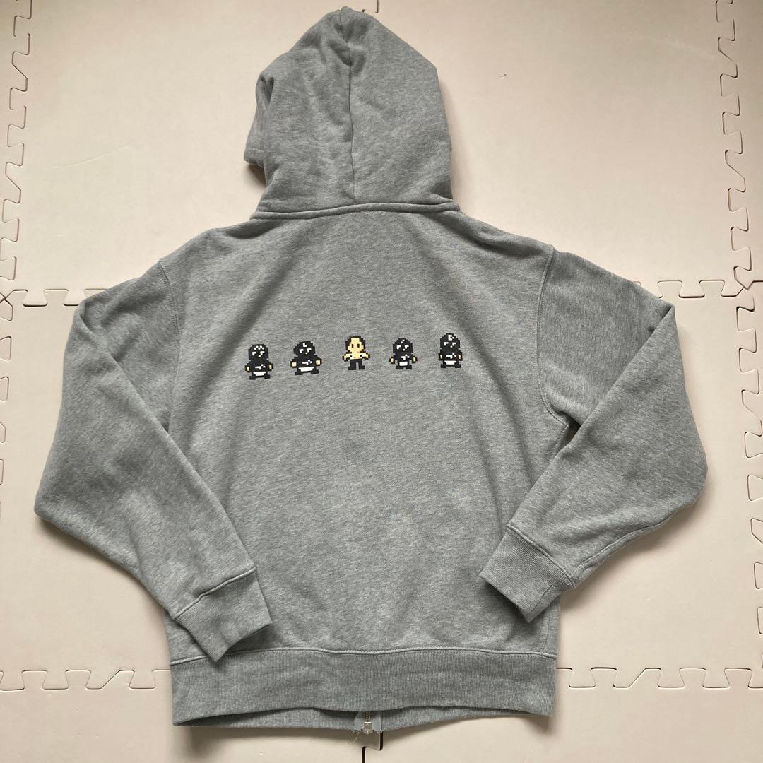 エガちゃんねる　ジップアップパーカ　エガちゃんとブリーフ団ドットイラスト　S