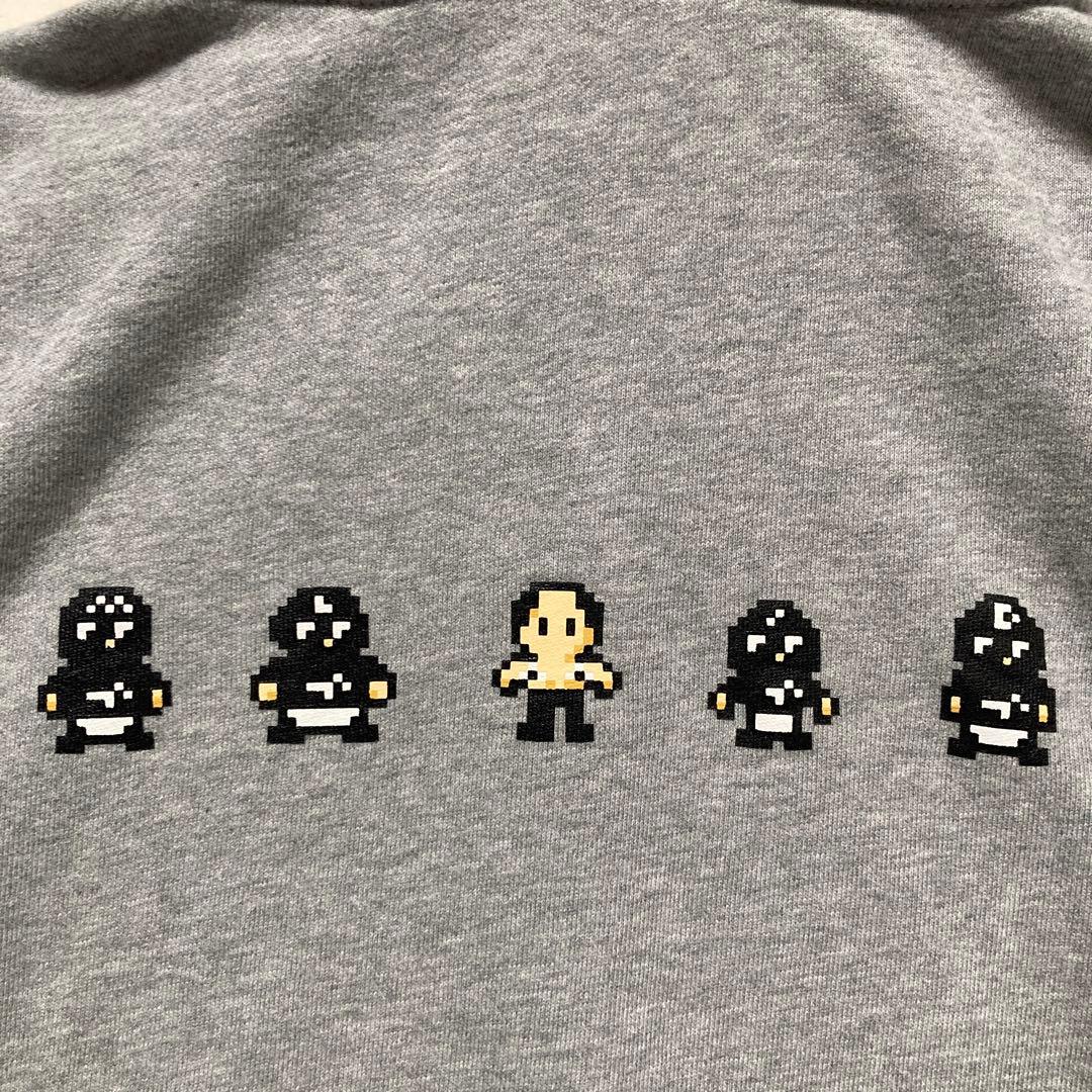 エガちゃんねる　ジップアップパーカ　エガちゃんとブリーフ団ドットイラスト　S