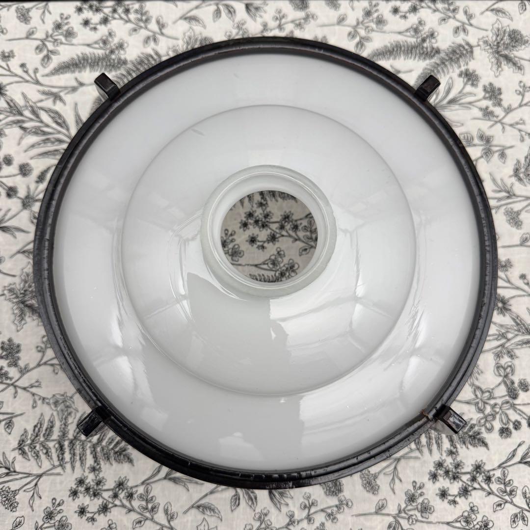 電笠 乳白硝子 大正ガラス　　　　　アンティーク 01