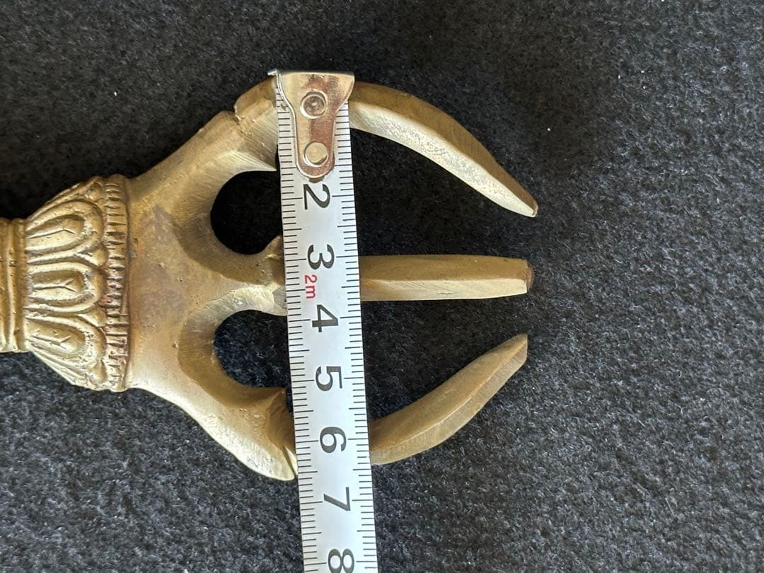 チベット密教法具 三鈷杵 長さ21cm 重さ373g 魔除け 厄除け 浄化 LB